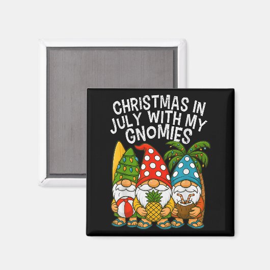 Gnome Kerstmis in juli met mijn Gnomies Summer Vac Magneet (Voorkant / Achterkant)