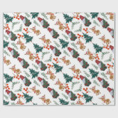 Gnome Kerstmis Scandinavian Cadeaupapier (Vlak)