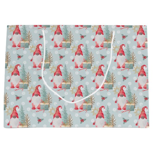 Gnome Kerstpatroon Groot Cadeauzakje (Voorkant)