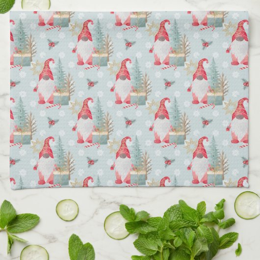 Gnome Kerstpatroon Theedoek (Gevouwen)