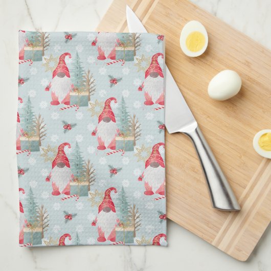 Gnome Kerstpatroon Theedoek (Quarter Fold)