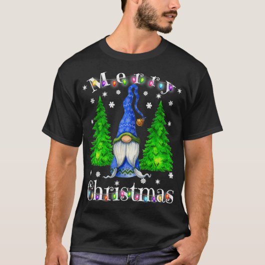 Gnome Kerstpyjama Garden Gnome Merry Christus T-shirt (Voorkant)