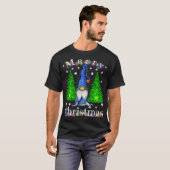 Gnome Kerstpyjama Garden Gnome Merry Christus T-shirt (Voorkant volledig)