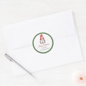 Gnome, kerstronkelaarster ronde sticker (Envelop)