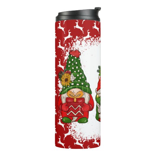 Gnome kerstthermische getumbler thermosbeker (Gedraaid links)