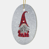 Gnome kerstversiering keramisch ornament (Links)