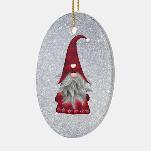 Gnome kerstversiering keramisch ornament (Links)