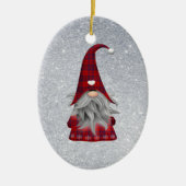 Gnome kerstversiering keramisch ornament (Voorkant)