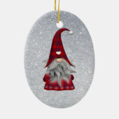 Gnome kerstversiering keramisch ornament (Achterkant)