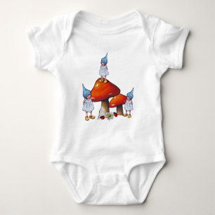 Gnome Kinderen, Drieling Meisjes, Paddestoelen, Ku Romper