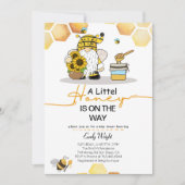Gnome kleine honingbij baby douche uitnodigingen (Voorkant)