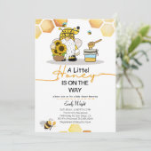 Gnome kleine honingbij baby douche uitnodigingen (Staand voorkant)