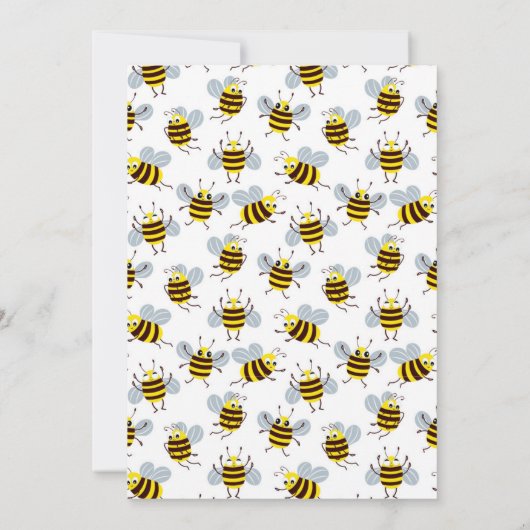 Gnome kleine honingbij baby douche uitnodigingen (Achterkant)