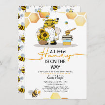 Gnome kleine honingbij baby douche uitnodigingen