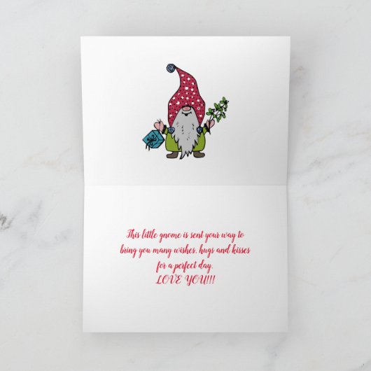 GNOME KLEINZOON KERSTMIS KAART (Binnen)