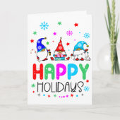 Gnome Kleurrijk Schattigeste Prettige feestdagen Kaart (Voorkant)