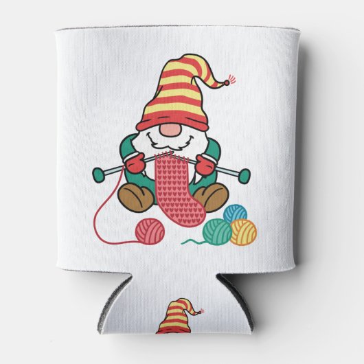 Gnome Knitting Cute Knitter Gift Nordic Gnomen Blikjeskoeler (Voorkant)