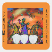 Gnome Kokopelli Kunst Vierkante Sticker (Voorkant)