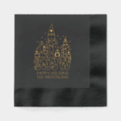 Gnome Laat Het Sneeuw Kerstmis Feestdagen Geperson Folie Servetten (Voorkant)