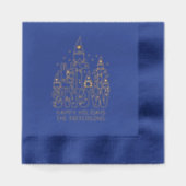 Gnome Laat Het Sneeuw Kerstmis Feestdagen Geperson Folie Servetten (Voorkant)