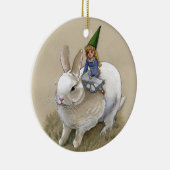Gnome Lady en White Rabbit Ornament (Rechts)