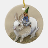 Gnome Lady en White Rabbit Ornament (Voorkant)