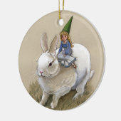 Gnome Lady en White Rabbit Ornament (Links)