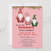 Gnome Lelijke trui Kerstfeest uitnodiging (Voorkant)