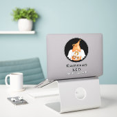 Gnome Leo Astrology Sign Angel 8" VinylSticker Sticker (Laptop op bureau)