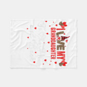 Gnome Leopard Valentines Day Love My Granddaughter Fleece Deken (Voorkant (Horizontaal))