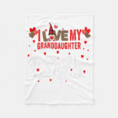 Gnome Leopard Valentines Day Love My Granddaughter Fleece Deken (Voorkant)