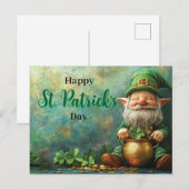 Gnome Leprechaun en Pot of Gold St. Patrick's Day Briefkaart (Voorkant / Achterkant)