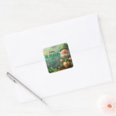 Gnome Leprechaun en Pot of Gold St. Patrick's Day Vierkante Sticker (Envelop)