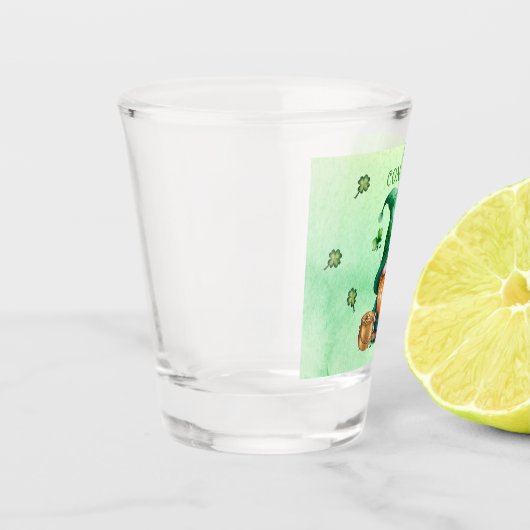 Gnome Leprechaun Pot of Gold St. Patricks Day Shot Glas (Links)