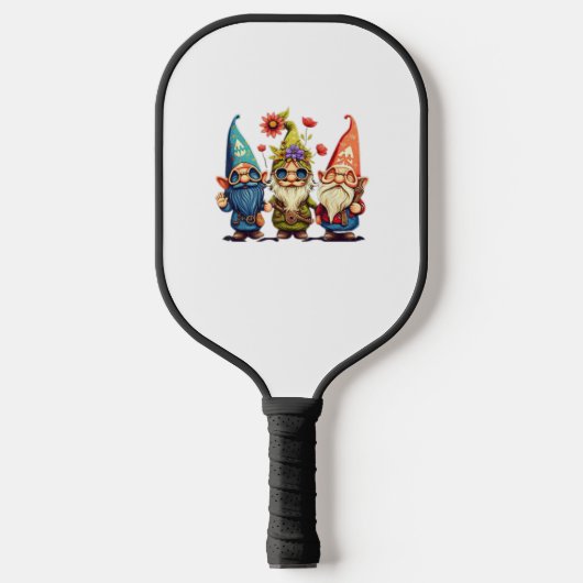 Gnome Leuke en grappige gnoom Hippie zonnebloem ru Pickleball Paddle (Voorkant)