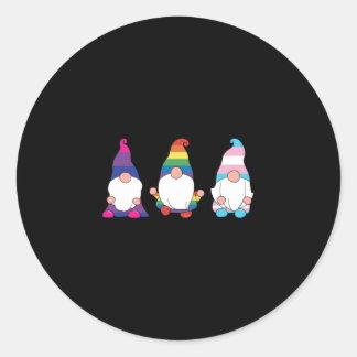 Gnome LGBTQ Bisexual Transsexual Ally Ronde Sticker