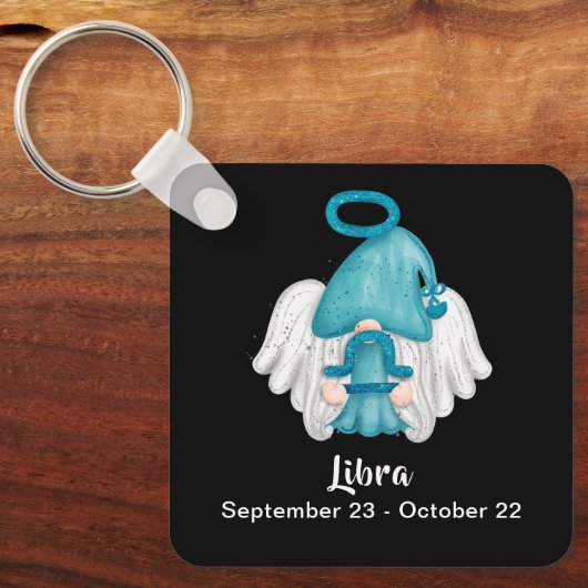 Gnome Libra Astrology Sign Angel Sleutelhanger (Voorkant)
