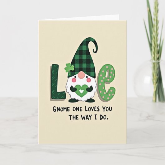 Gnome Liefde Hart Patroon Kaart (Voorkant)