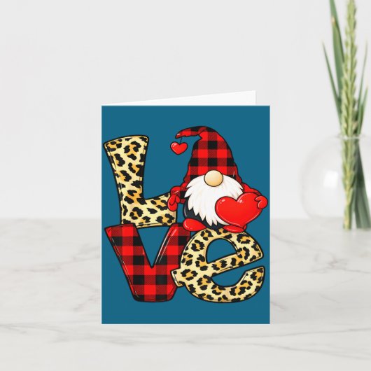 Gnome Liefde Valentijnsdag Gnome Valentijnsdag Man Kaart (Voorkant)
