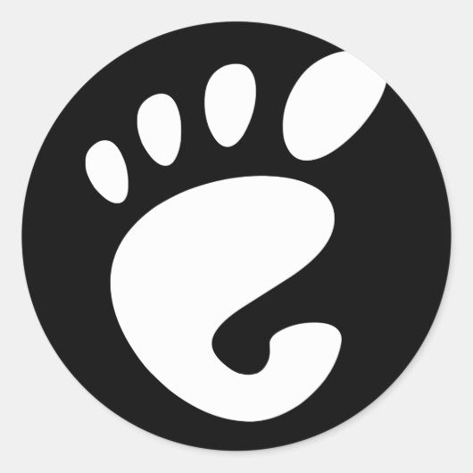 Gnome - Linux - OSS FSF Ronde Sticker (Voorkant)