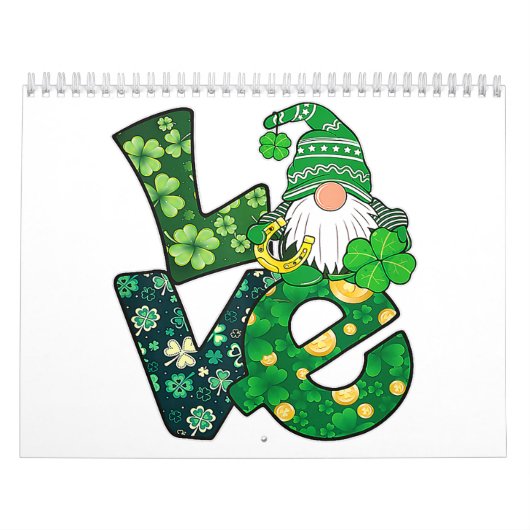 Gnome Love Funny St Patrick Day Kalender (Hoes)