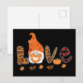Gnome Love Pumpkin laat Thanksgiving over Briefkaart (Voorkant / Achterkant)