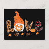 Gnome Love Pumpkin laat Thanksgiving over Briefkaart (Voorkant)
