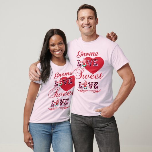 Gnome Love Sweet Love Valentijnse Unisex T-shirt (Unisex)