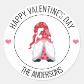 Gnome Love Valentijnsdag Ronde Sticker (Voorkant)