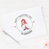 Gnome Love Valentijnsdag Ronde Sticker (Envelop)
