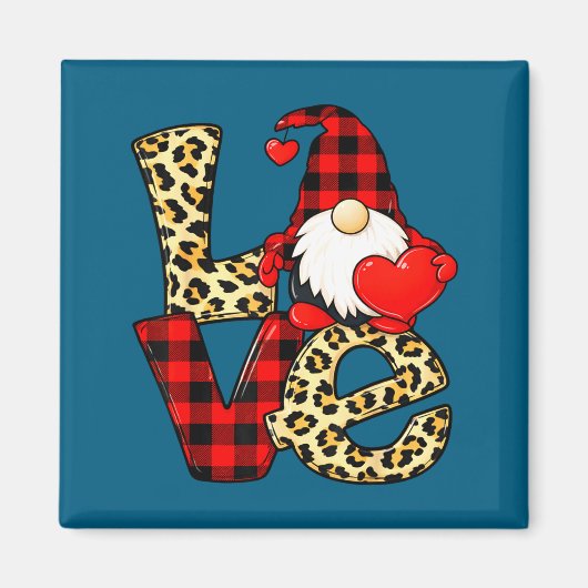 Gnome Love Valentine Gnomes Valentines Day Men Wom Magneet (Voorkant)