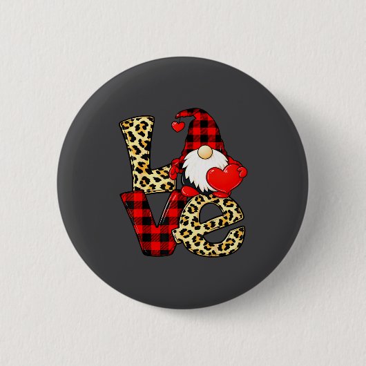 Gnome Love Valentine Gnomes Valentines Day Men Wom Ronde Button 5,7 Cm (Voorkant)