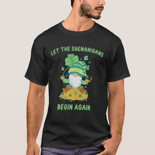 Gnome Lucky Laat Shenanigans naar St Patricks Day  T-shirt (Voorkant)