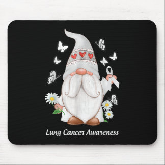 Gnome Lung Cancer Awareness with White Ribbon Gift Muismat